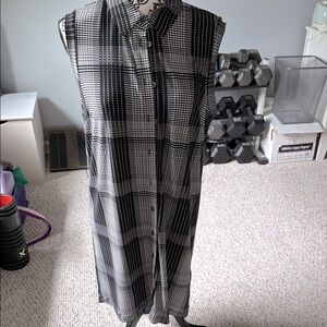 Brooks Brothers black and white sleeveless dress size L